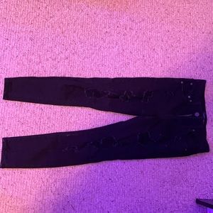 black ripped jeans